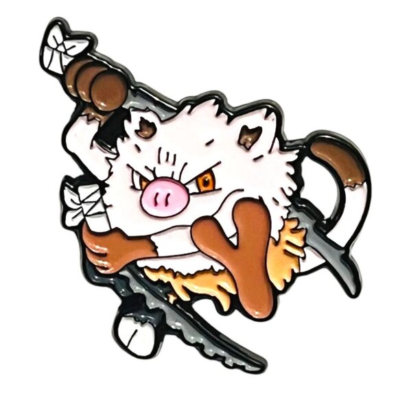 Pokemon X Demon Slayer Inspired Inosuke Mankey Fan Made Enamel Pin Lapel Pin - Picture 1 of 2